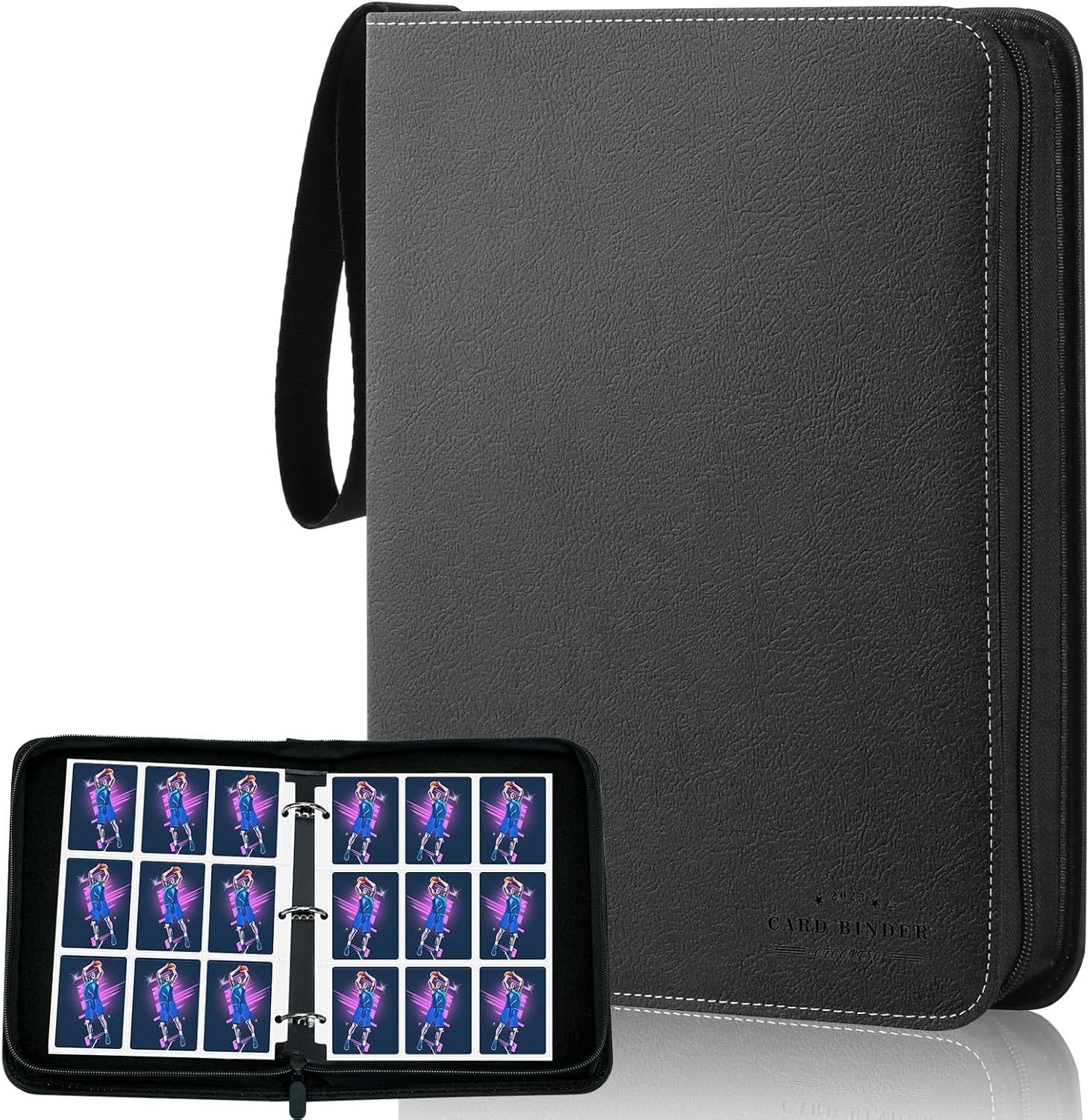 Photo 1 of 9 Pockets Trading Card Album Folder, 900 Pocket Baseball Card Binder for Yugioh, MTG and Other TCG,Sports Card Binder 2025 Commemorative Edition Card Holder (Black, 900 Pockets)