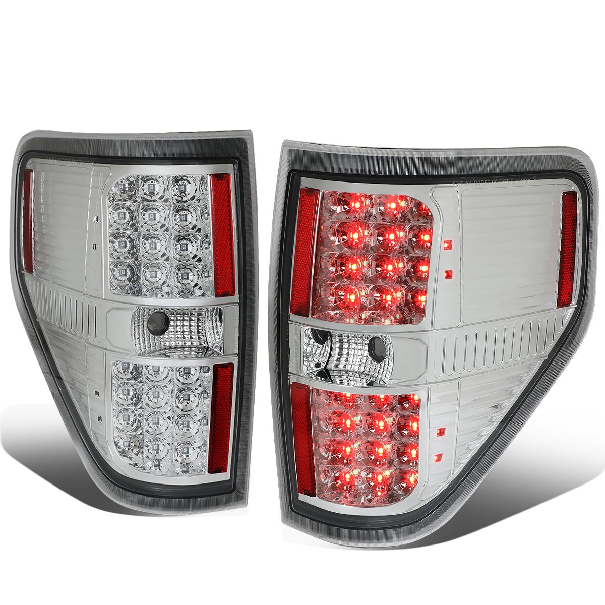 Amazon.com: For Ford F150 Pair Left + Right Full LED Tail Lights Brake  Lamps (Chrome/Clear): Automotive