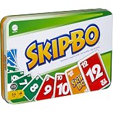 Mattel Games Skip-Bo Card Game in Storage Tin, for 2-6 Players | Classic Sequencing Play for Kids, Teens and Family Game Nights, Colorblind Accessible Deck, Ages 7+ (Amazon Exclusive)