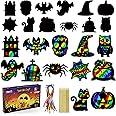 OHOME Halloween Party Favors - 48 PCS Magic Rainbow Scratch Paper Cards Set for Kids - Kids Halloween Games Crafts Treats Toys Gifts Party Supplies
