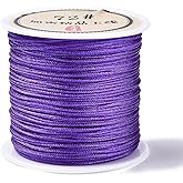 43 Yards Nylon String Friendship Bracelets String 0.8mm Nylon Beading Thread Braided Chinese Knotting Cord Macrame Cords for Kumihimo Necklaces Tassels Jewelry Crafts (Purple)