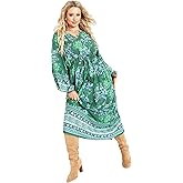 Avenue Plus Size Keepsake Maxi Dress, Folk Border Print