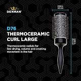 Denman D76 Thermoceramic Radial Large Hairbrush Black Silver Vented Barrel view 2