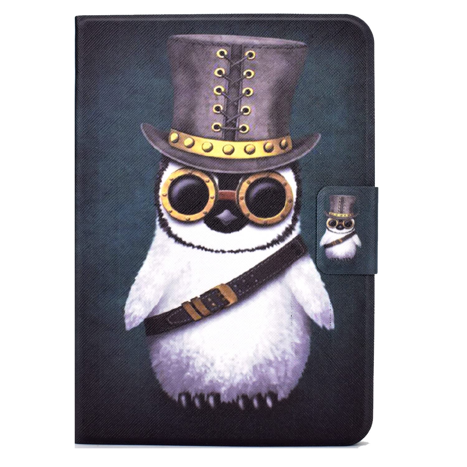 Bspring Case Compatible with iPad Mini 6th Generation (2021 Model, 8.3-inch) Lightweight PU Leather Slim Shell Stand Cover with Auto Sleep/Wake,Penguin