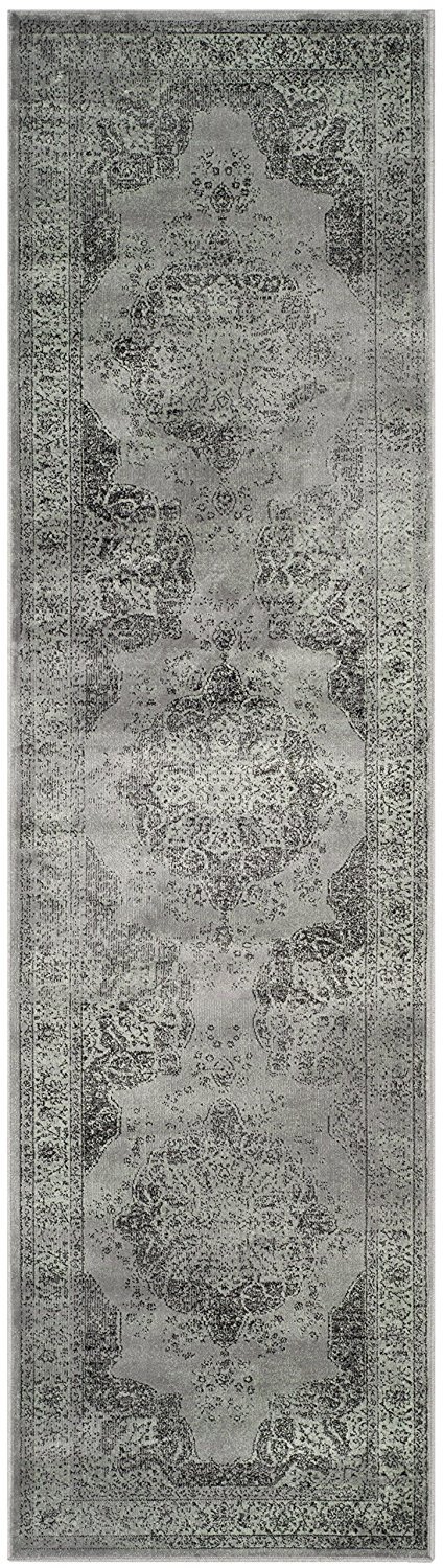 Safavieh Traditional Indoor Woven Runner Area Rug, Vintage Collection, VTG158, in Grey / Multi, 66 X 244 cm for Living Room, Bedroom or Any Indoor Space