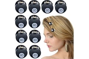 Framendino, 10 Pack Black 8 Ball Hair Claw Mini 8-Ball Golf Balls Hairclips Cute Sport Barrettes Accessory for Women (0.79in)