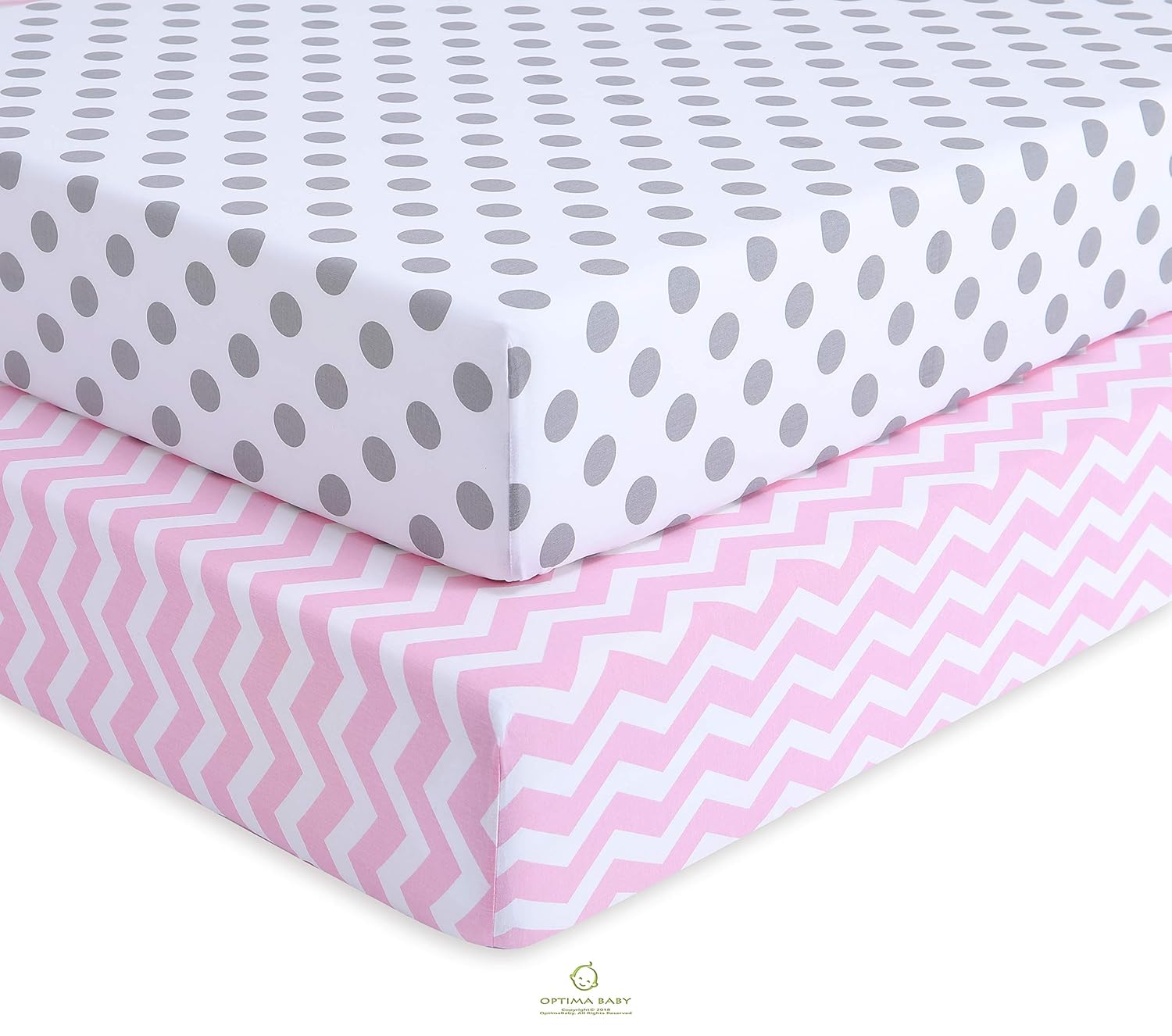 pink polka dot crib sheet