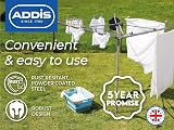 Addis 40m 4 Arm Rotary Washing Line with Tension Adjustment - Grey view 3