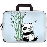 14 14.1" 14.2" 15" 15.4" 15.6" inch Inch Laptop Sleeve Case Protective Bag with Outside Handle,Ultrabook Notebook Carrying Case Handbag Compatible with Dell Toshiba HP Chromebook (Cute Panda)
