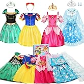 VGOFUN Princess Dress Up Clothes for Little Girls - Princess Dresses for Girls with Princess Toys Dress Up Costume Pretend Play Outfit Toddler Gifts for Christmas Birthday Halloween Aged 3-6