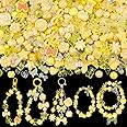 170-230PCS Yellow Assorted Acrylic Beads for Bracelet Making, Flower Bow Butterfly Candy Star Heart GummyBear Kawaii Bracelet Charms,Cute Beads for Jewelry Making DIY Necklace Keychain Phone Charms
