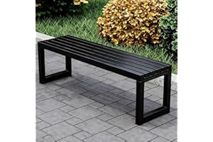 39in 47in 59in 71in Outdoor Metal Bench Weatherproof Outdoor Seating All-Weathe Backless Patio Bench with Slatted Seat 2-Pers