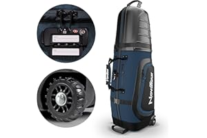 NOVATOUR Golf Travel Bag for Airlines: Hard Case Top, Waterproof Zippers, 1680D Oxford Fabric, Built-in TSA Lock, Oversized Tank Wheels, Lightweight, Easy to Maneuver – Maximum Club Protection