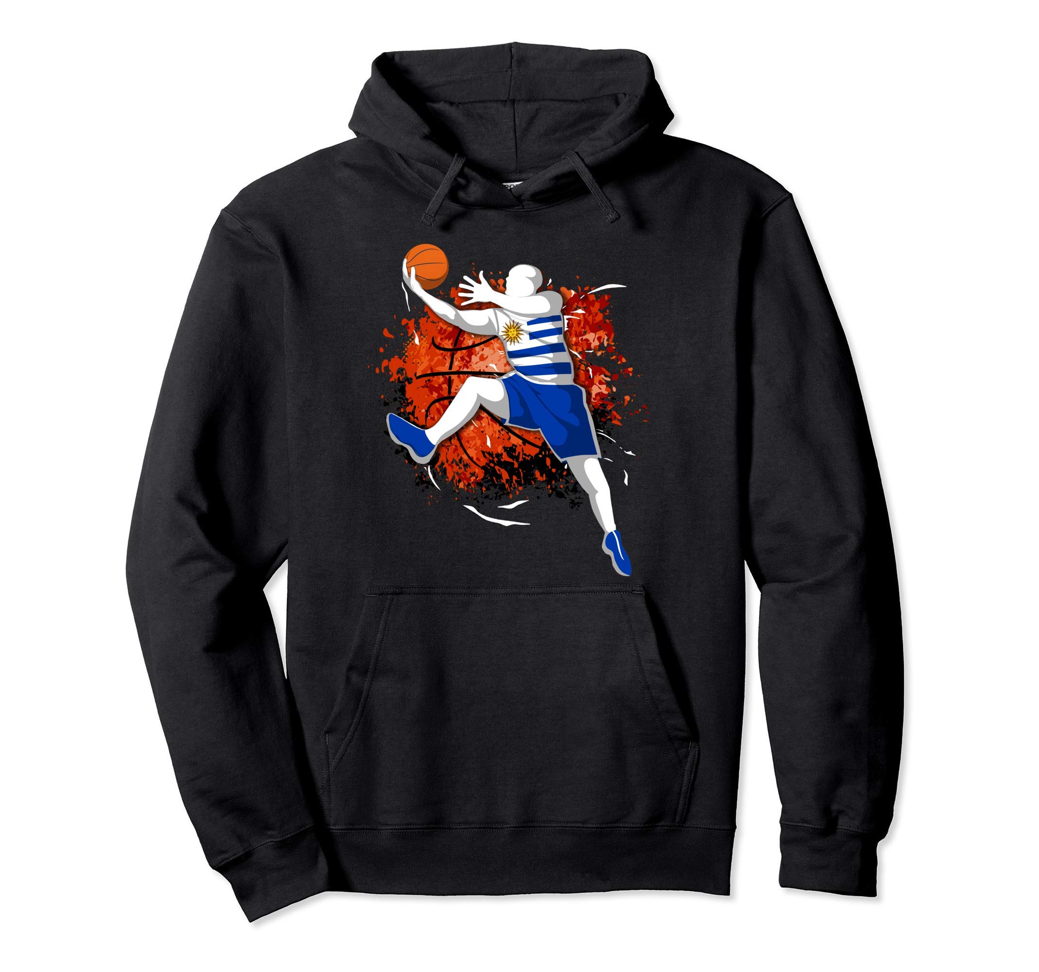 Proud Uruguay Basketball Lover Uruguayan National Flag Sport Pullover Hoodie