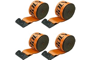 Bolvixor 4 Pack 4" x30' Winch Straps with Flat Hooks, 16200LBS Break Strength Heavy Duty Tie Down Straps for Flatbed Trucks, Trailers, Cargo Control