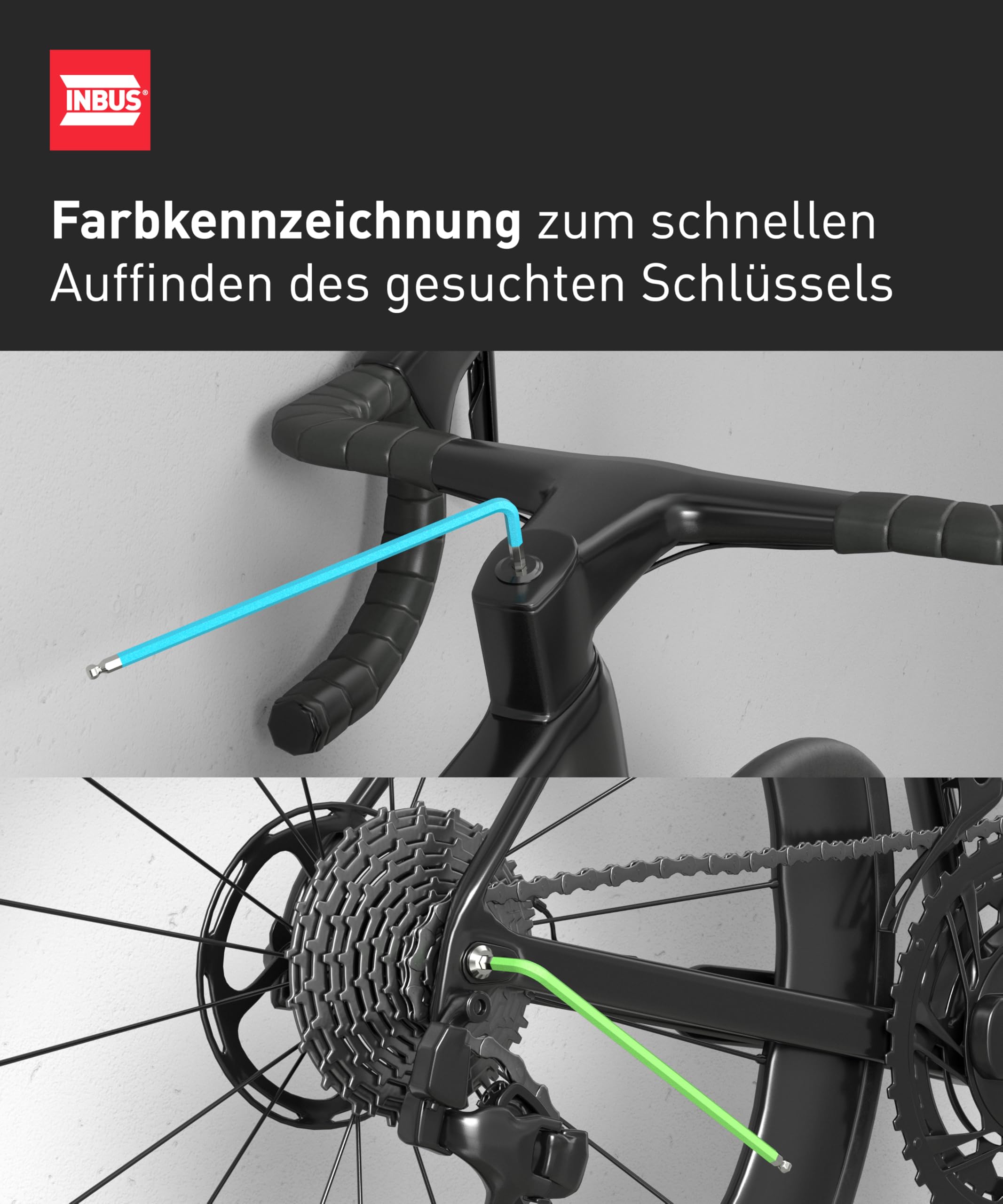 INBUS® 70273 Winkelschraubendreher Set 9tlg, 1.5–10mm, mit ColorGrip bunt & Kugelkopf — Made in Germany 5