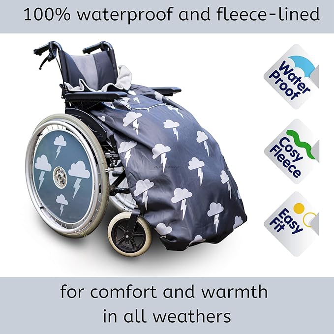 100 Waterproof FleeceLined Wheelchair Cosy Cover Universal fit for