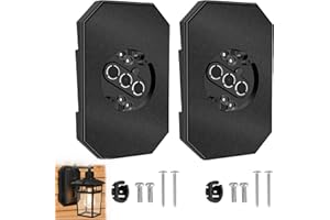 SWESS 2 Pack Vinyl Siding Mounting Blocks for 1/2 inch Lap Double and 4 inch Siding, Outdoor Light Mounting Block with Built-in Electrical Box, Black
