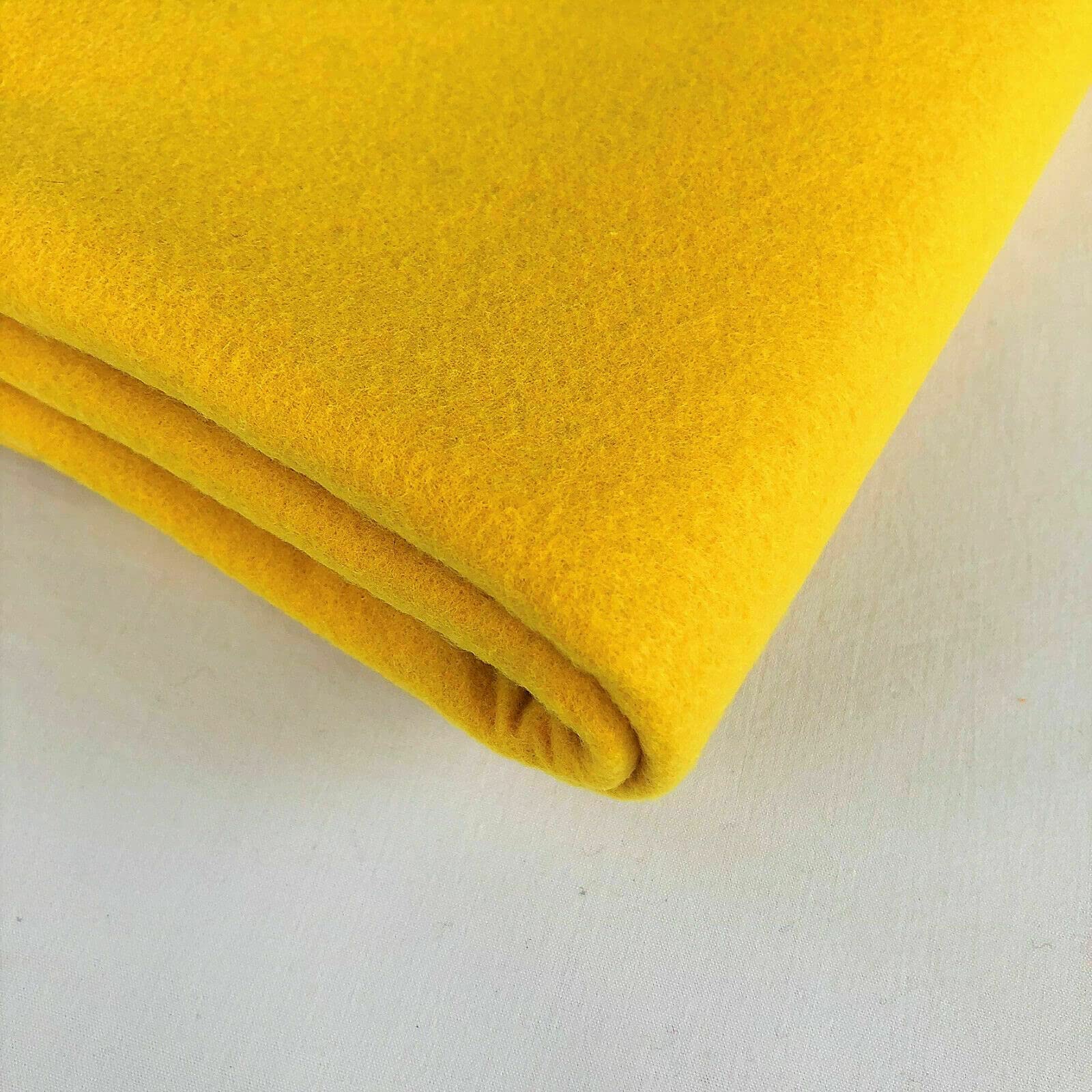58" / 150 cm Wide Multi Purpose Acrylic Felt Baize Fabric Material Suitable for Poker Bridge Card Craft Table (Available in 13 Colours) (Canary Yellow)