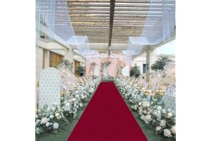 FUHSY Wedding Aisle Runner Burgundy Velvet Aisle Carpet Runner 15FTx2FT Maroon Aisle Runner for Ceremony Wedding Runners Outdoor for Party Runners Rug Aisle Decorations