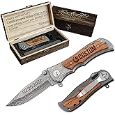 Vebon Custom pocket knife, Personalized Gift for Men, Engraved Folding Knife with Box, Customized Unique Gifts for Men, Dad, 