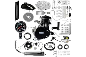 Afranti Bicycle Motor Kit 80cc, Motorized Bicycle Engine Kit 2 Stroke Petrol Gas Motor Engine Kit Fits Most 26" or 28" Bikes with V-Frame
