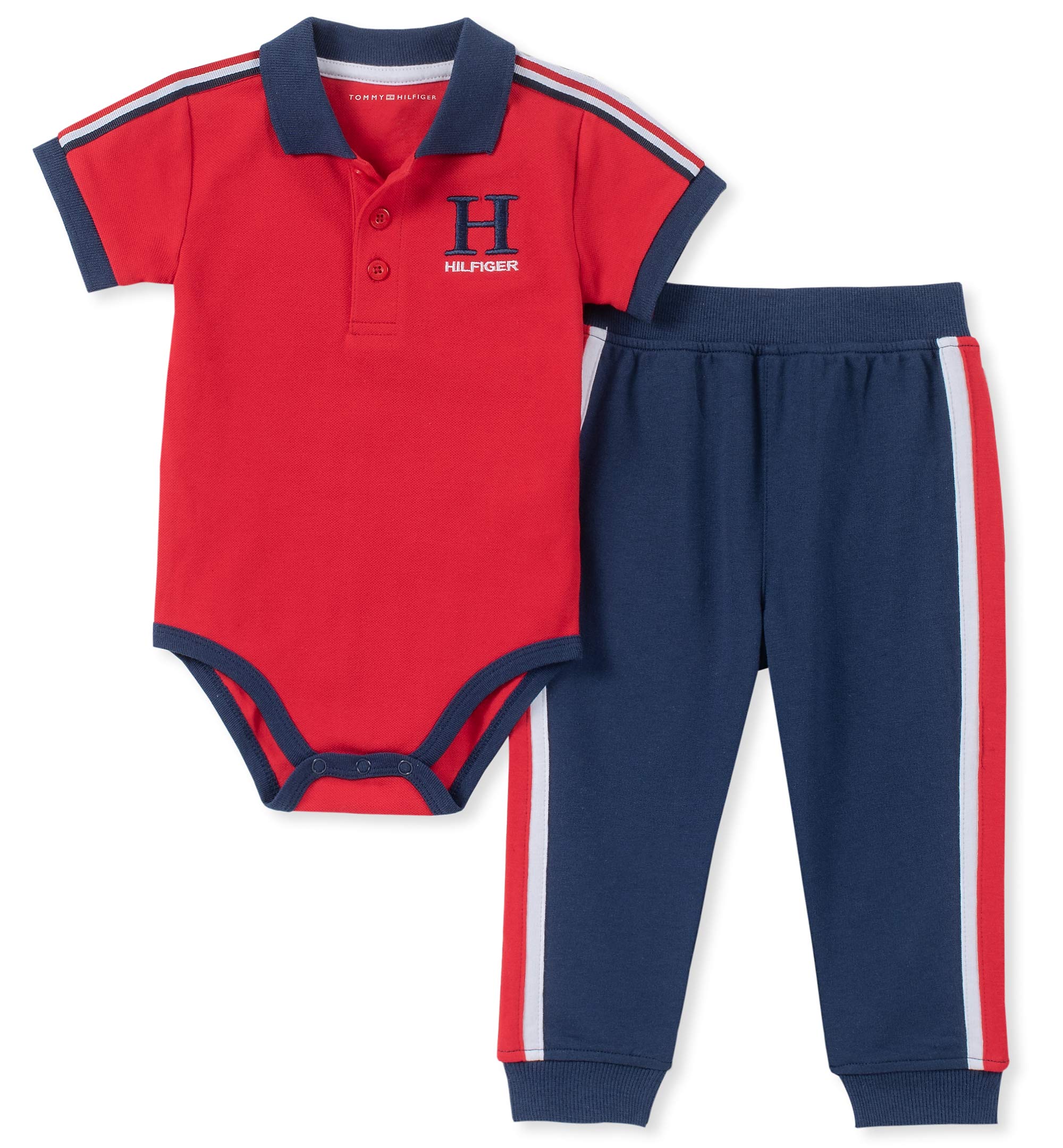 Tommy Hilfiger Baby Boys 2 Pieces Bodysuit Pants Set