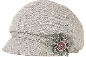 Juiterchy Women Retro Classic Visor Newsboy Cabbie Cap Beret Hats with Flower Buckle for Woman Ladies