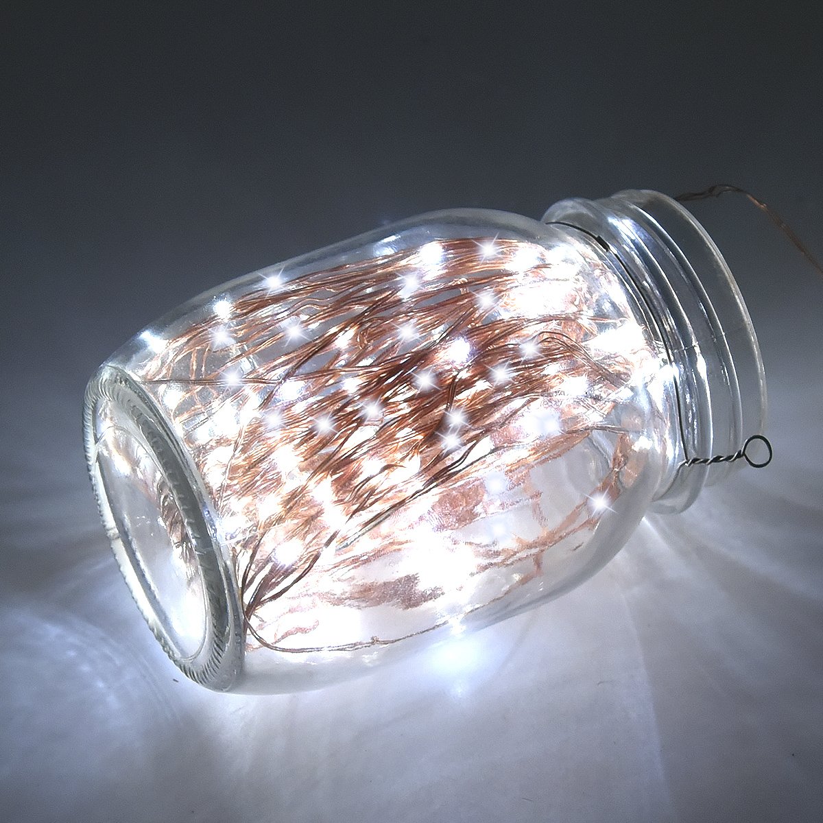 Solarmks 150 LED Bendable Copper Wired Solar Powered Waterproof Starry String Lights with 8 Modes, White