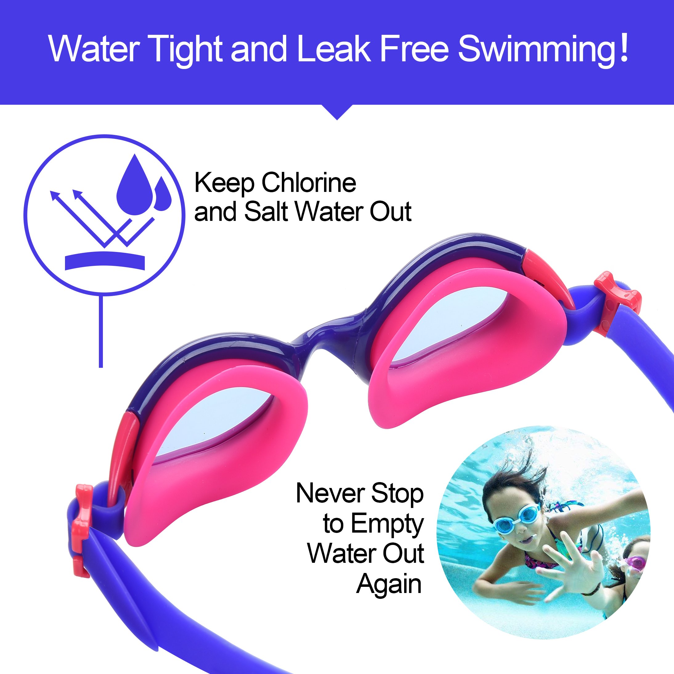 Swimming Cap for Kids Set with Swim Goggles Ear Plugs Nose Clips Training Laps Gear for Youth Teens Children Boys Girls