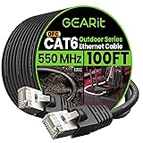 GEARit Cat6 Outdoor Ethernet Cable (100ft) 23AWG
