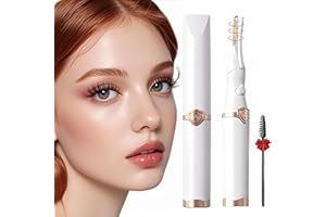 ACAVADO Heated Eyelash Curler, 2-in-1 Clip-Type Design, 3 Temperature Modes, USB Rechargeable Electric Eyelash Curler, Natural Curling 24H Long-Lasting Curl, Gift for Women & Girls, Beige-CB