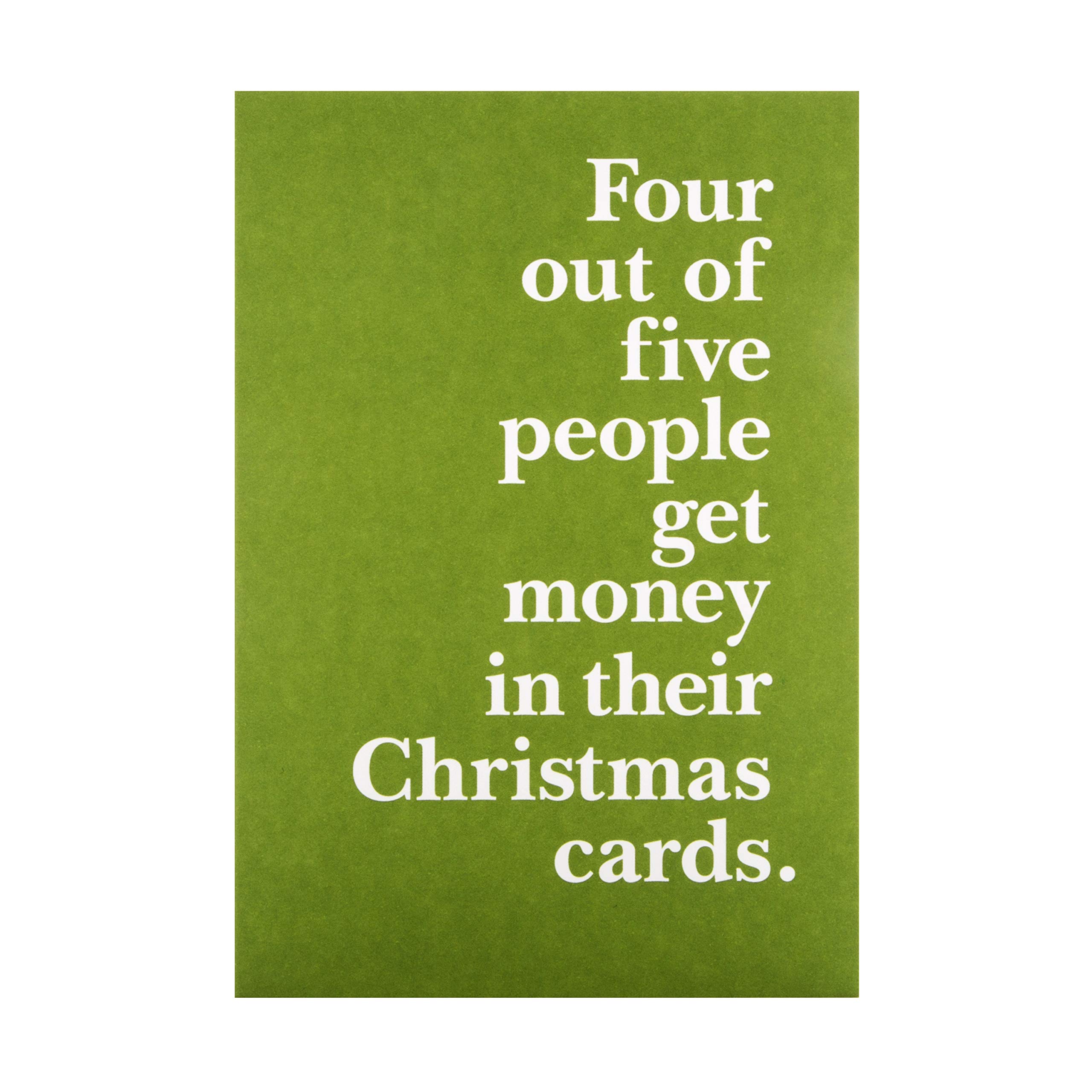 Christmas Card for Any Recipient from Hallmark - Shoebox Collection Humour Design - 4 Out of 5 Money Gag
