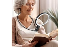 GABORISH 10X Magnifying Glass with 36 LED Light, 5.2 Inch Large Magnifier with Light Hands Free, Neckwear Magnifying Glass with Flexible Gooseneck for Close Work, Reading, Sewing Low Vision Seniors