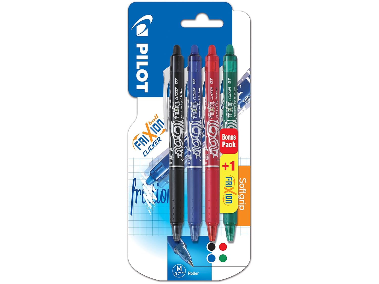 Pilot Frixion Ball Clicker Pack of 3 Ink Gel TemperatureSensitive