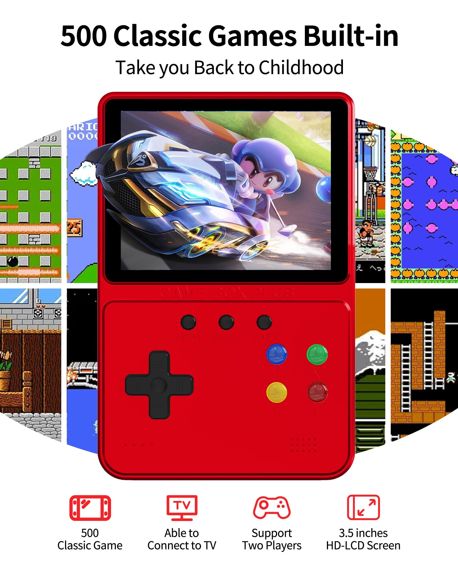 ToySafari Retro Portable Handheld Game Console to