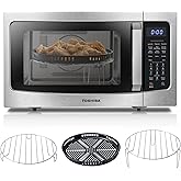 TOSHIBA 4-in-1 ML-EC42P(SS) Countertop Microwave Oven, Smart Sensor, Convection, Air Fryer Combo, Mute Function, Position Mem