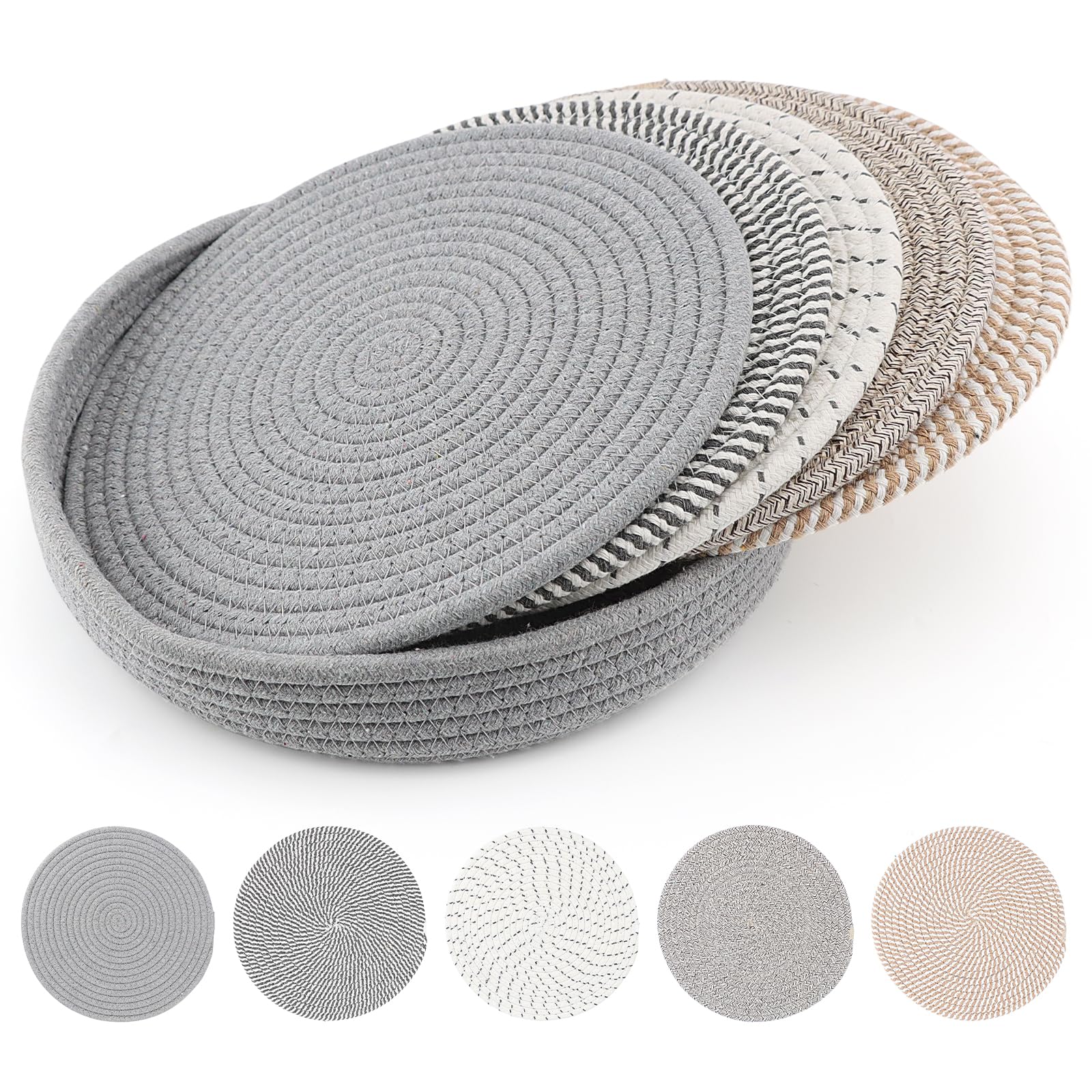 Photo 1 of 10 Inch Trivets for Hot Dishes, Pots and Pans, Extra Large Thick Heat Resistant Hot Pads for Kitchen, Anti Stain Hot Mats for Countertops, Hot Pot Holder with Storage Basket