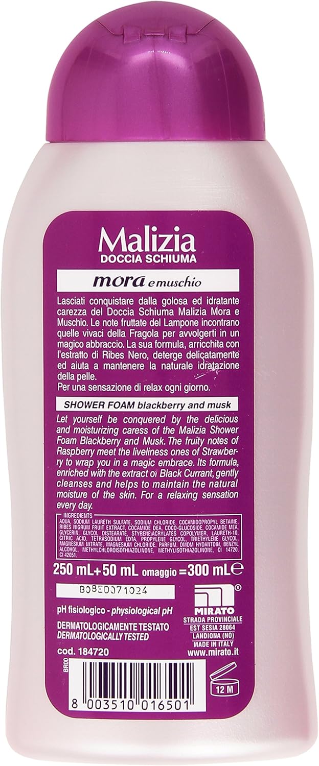 MALIZIA Doccia Mora&Muschio Avvolgente 300 Ml. - Doccia Schiuma, 300 ml (Pack of 1) - Image 3