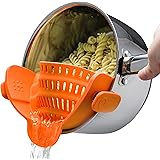 Kitchen Gizmo Snap N Strain Pot Strainer and Pasta Strainer - Adjustable Silicone Clip On Strainer for Pots, Pans, and Bowls