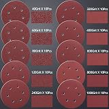 STE BRUAM 100Pcs 150mm Sanding Discs 6 Hole Hook Loop 40-1000 Grits Set view 2