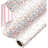 American Greetings 175 sq. ft. Reversible Wrapping Paper for Birthdays, Weddings, Bridal Showers, Baby Showers and All Occasions, Multicolored Polka Dots (1 Roll, 30 in x 70 ft.)