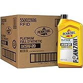 Pennzoil Platinum Full Synthetic 5W-20 Motor Oil (1-Quart, Case of 6)