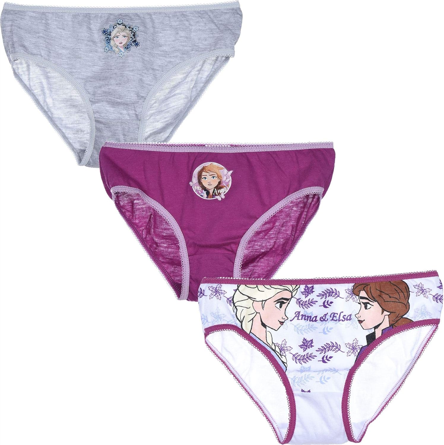 Girls 3 Pack Disney Frozen Briefs Knickers Kids Pants Underwear Age 6/8