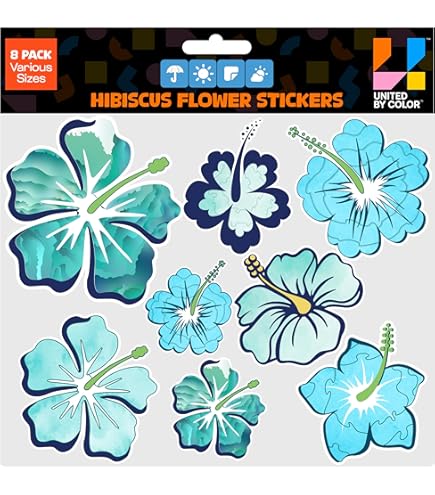 Adesivo Auto Hibiscus Flower - Sticker JDM 101x114 Mm - Bianco, Resistente UV, Per Auto, Laptop, Notebook
