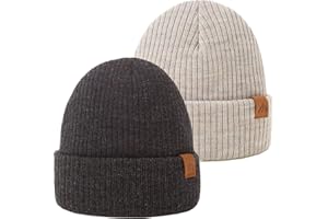 Moon Kitty 2PCS Baby Beanie Soft Toddler Beanie Warm Knitted Infant Winter Hats for Baby Boys