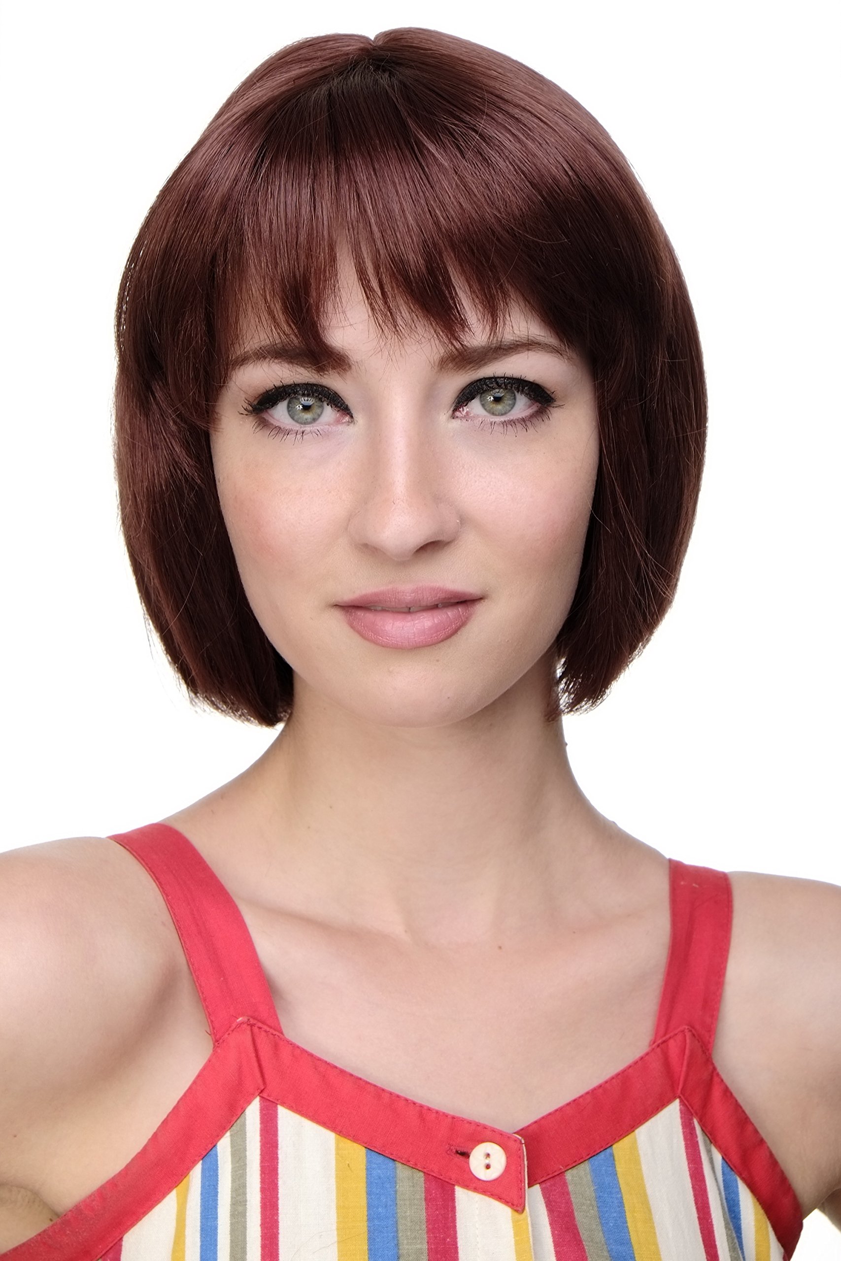 WIG ME UP - Lady Quality Wig Short Page Bob Fringe Bangs Dark red Redbrown Reddish brown703-131 โ image 1