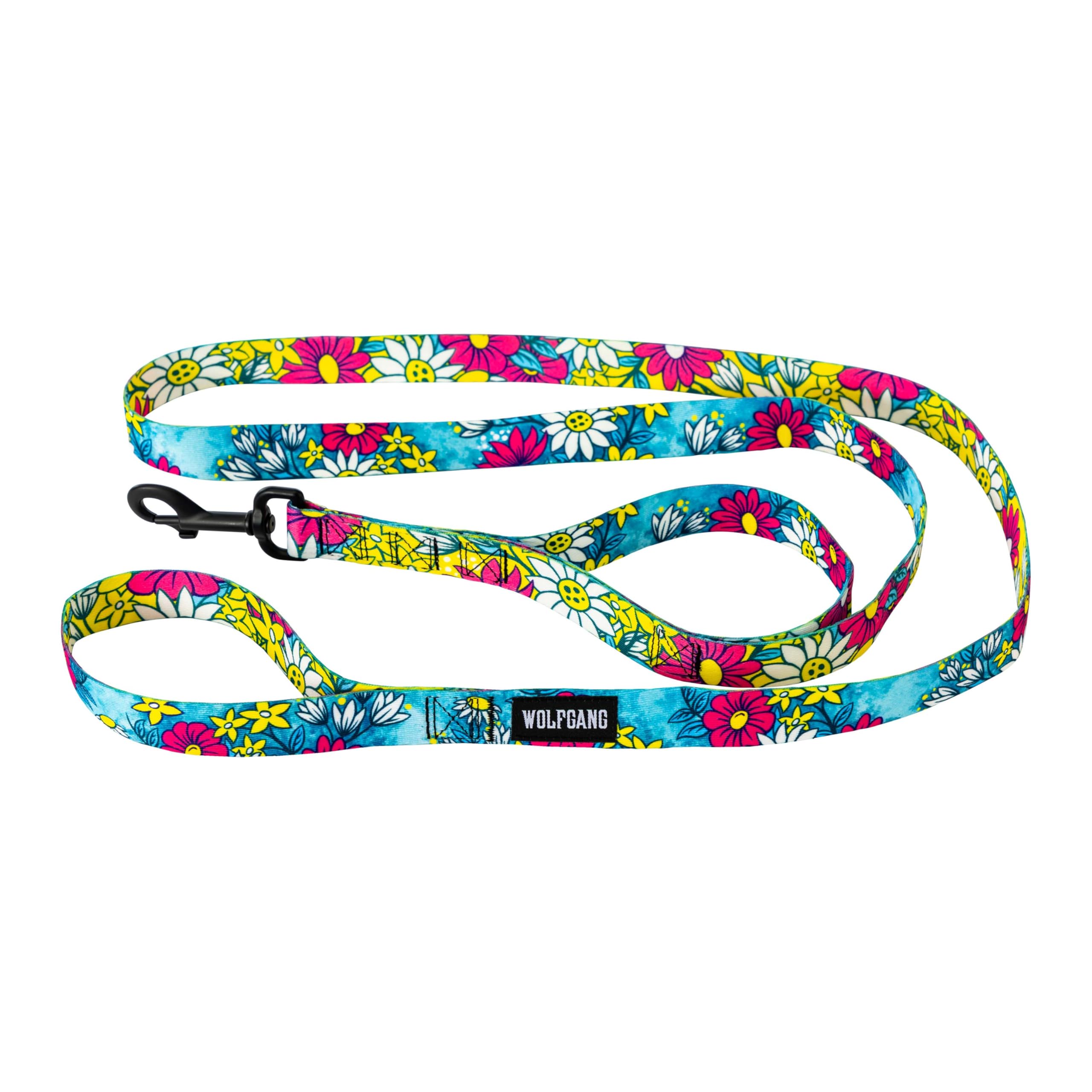 Wolfgang Heavy Duty Dog Leash, Pull-Tested to Over 800 lbs for Walking & Training, LazyDaisy Print, Dual Handle Large Image Wolfgang Heavy Duty Dog Leash, Pull-Tested to Over 800 lbs for Walking & Training, LazyDaisy Print, Dual Handle Large Image