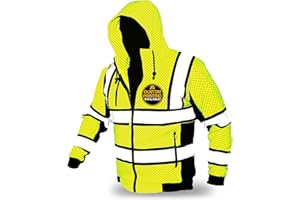 KwikSafety - Charlotte, NC - Men's Fleece Safety Hoodie | PPE Hi Vis Reflective Work Jackets