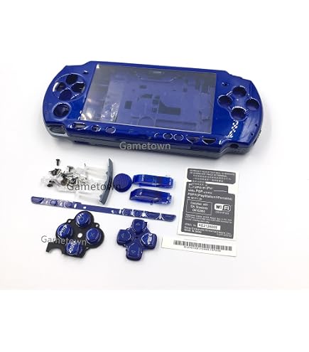 Coque Complète Noire De Rechange Pour Sony PSP 2000 - Console Face Avant Arrière + Boutons + Vis + Caoutchoucs